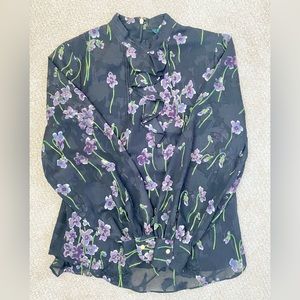 Ralph Lauren purple flower blouse